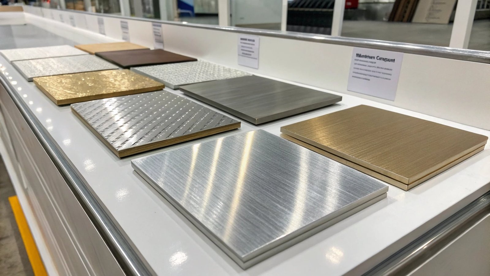 A block of aluminum and a block of steel of the exact same dimensions sitting on a balance scale, with the aluminum side much higher.